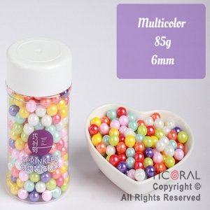 PERLAS COMESTIBLES 6 MM MULTICOLOR x 85 GR